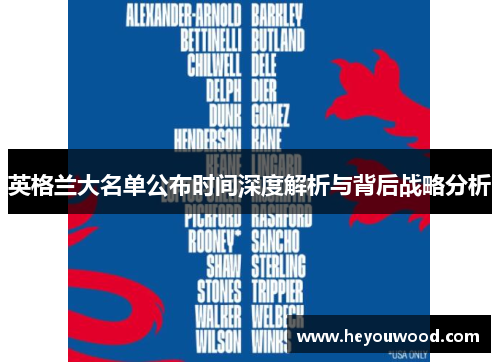 英格兰大名单公布时间深度解析与背后战略分析
